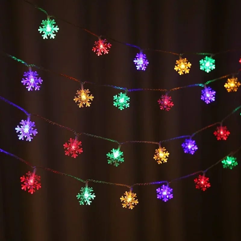 10M USB/Battery Power Snowflake LED String Lights Garland Lights Outdoor Lamp Wedding Garden Fairy Lights Christmas Decoration