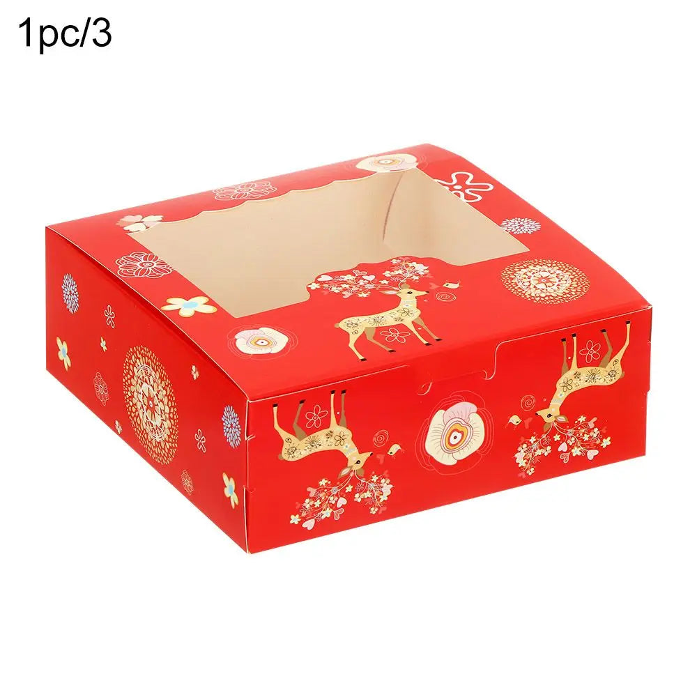 1/10pcs Nougat Cupcake Biscuit Gift Wrapping Box Cake Packaging Box Christmas Gift Box Christmas Cardboard Cake Boxes