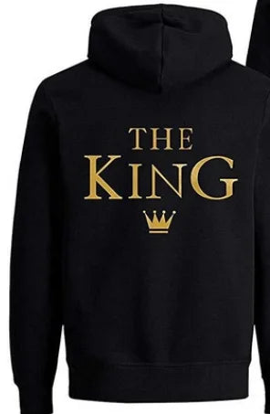 The King His Queen Letter Lover Hoodies Spring Autumn Couple Sweatshirt Woman Clothes Harajuku Hoodies 1 PCS