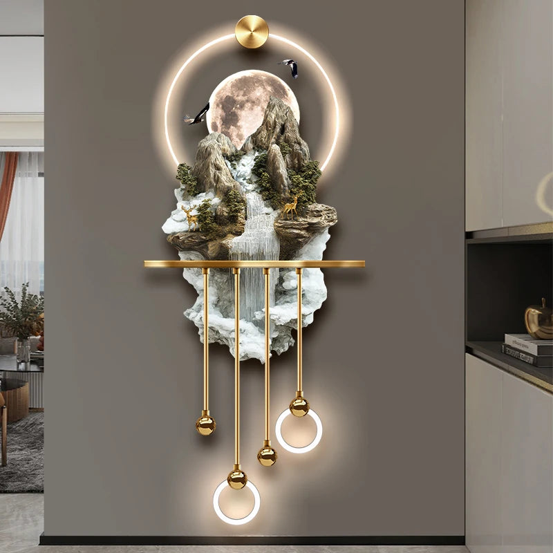 Original Design Magical Landscape Hanging Painting LED Luminous Decoration Painting Home Art Interior Art Wall for livingroom