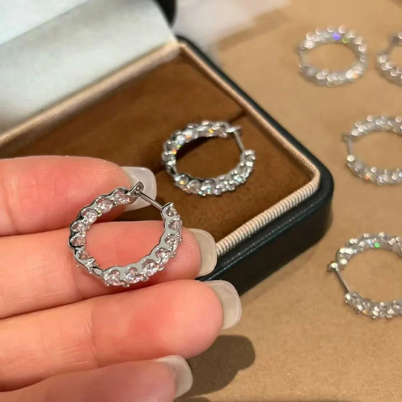 Classic Full Moissanite Earring for Women 925 Sterling Silver Jewelry Fashion Women's Moissanite Diamond Flower Earrings