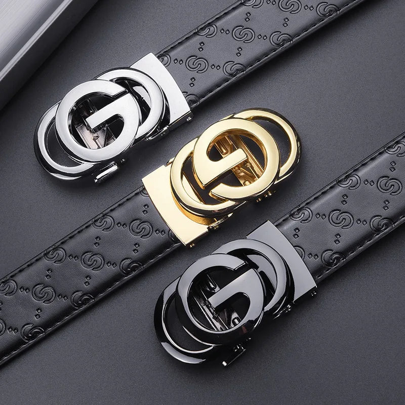 Men Belts Metal Luxury Brand Automatic Buckle Leather High Quality Belt for Men Business Work Casual Designer Fashion Belts