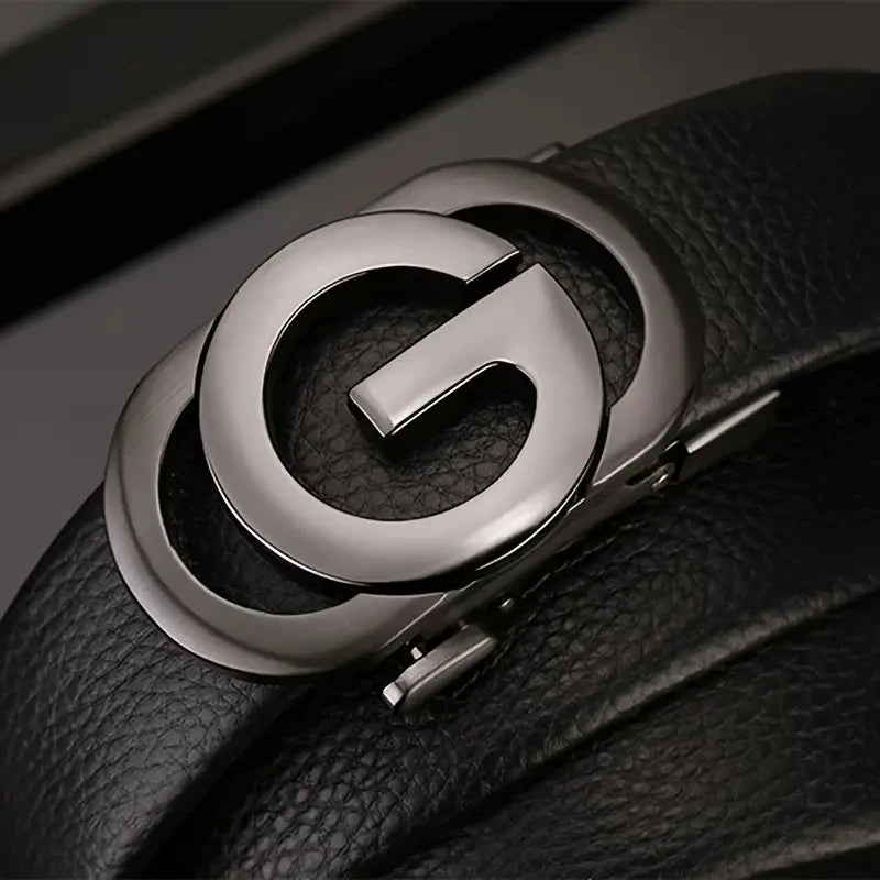 Genuine Leather Belt Metal Alloy Automatic Buckle Brand Luxury Design Waist Belts for Men Strap Male Men belts