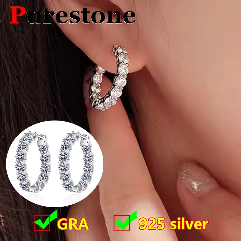 Classic Full Moissanite Earring for Women 925 Sterling Silver Jewelry Fashion Women's Moissanite Diamond Flower Earrings