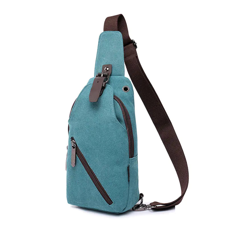 Men's Canvas Chest Bag, Outdoor Sports Crossbody Bag